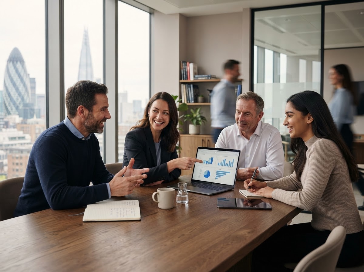 Stakeworth Group analyst workspace showing data-driven financial review in progress